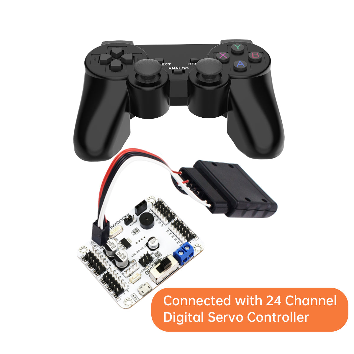 Hiwonder PS2 Wireless Controller Remote Control with Cable Receiver Hiwonder PS2 Wireless Controller Remote Control with Cable Receiver